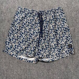 Vans Men's Floral Print Swim Trunks Shorts Size Large Navy‎ White Red